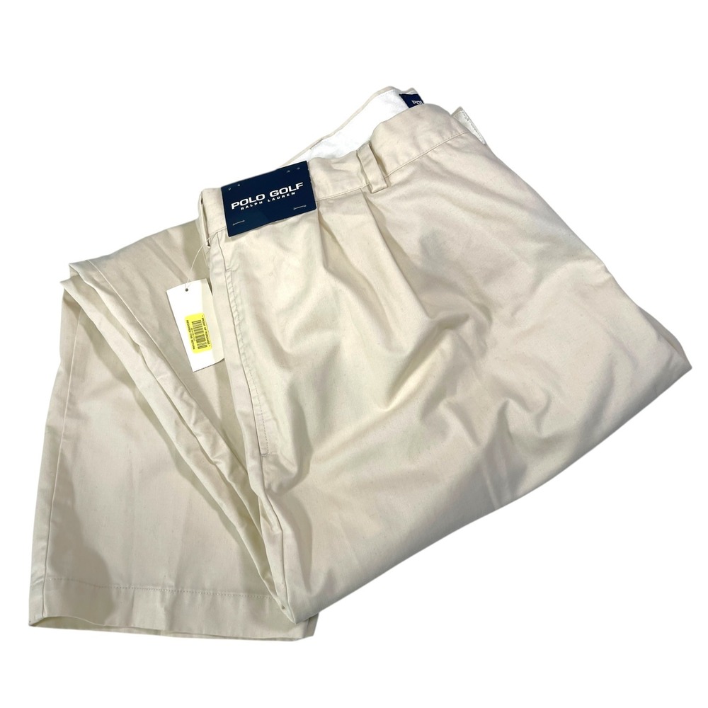 NEW Polo Golf Ralph Lauren 40-30 Cream Pleated Trousers Classic Chino Old Money